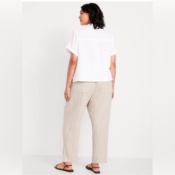 NEW…Old Navy High Waisted Linen Blend Ankle Pants - Picture 2 of 5